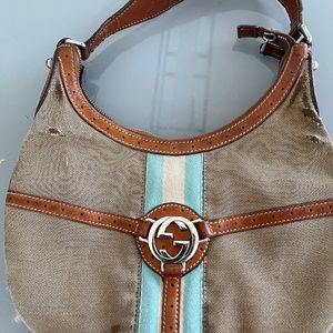 Authentic Gucci boho leather and textile